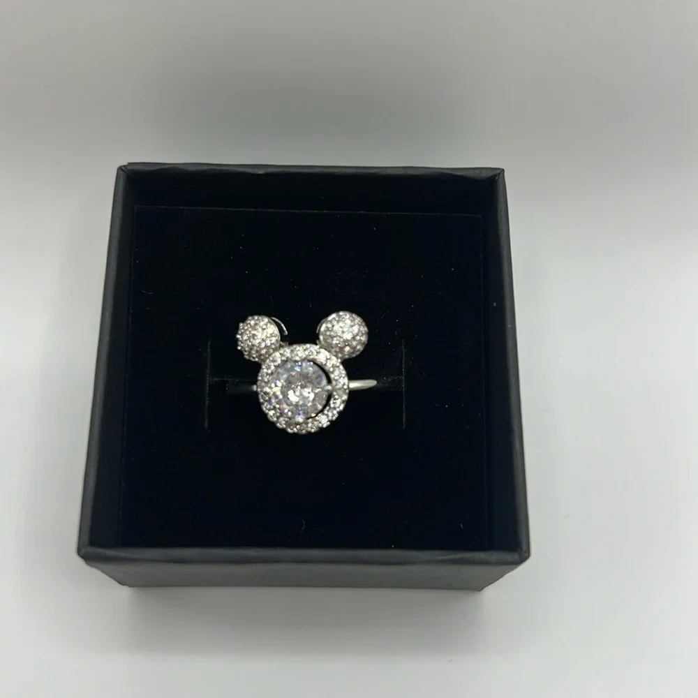 Mouse Ears Rhinestone Adjustable Ring - Picture 2 of 5